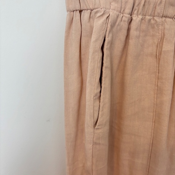 Aritzia Babaton Linen Blend Cropped Pants Peachy Beige Size M - Picture 4 of 6